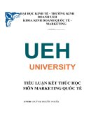 TIỂU LUẬN kết THÚC học môn MARKETING QUỐC tế của starbucks phân tích các yếu tố thị trường ngành hàng có tác động đến thương hiệu này về thuận lợi cũng như khó khăn khi thâm nhập 