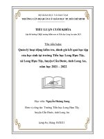 Quản lý hoạt động kiểm tra, đánh giá kết quả học tập của học sinh tại trường tiểu học long hựu tây, xã long hựu tây, huyện cần đước, tỉnh long an, năm học 2021 – 2022 