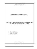skkn chủ nhiệm lớp 9 nâng cao vai trò của giáo viên chủ nhiệm trong việc xây dựng tập thể lớp đoàn kết, tiến bộ 