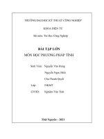 BÀI TẬP LỚN MÔN HỌC PHƯƠNG PHÁP TÍNH đề tài Xấp xỉ hàm bằng phương pháp nội suy