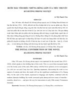 BƯỚC đầu tìm HIỂU NHỮNG ĐÓNG góp của TIỂU THUYẾT hà HƯƠNG PHONG NGUYỆT