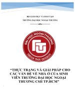 THỰC TRẠNG và GIẢI PHÁP CHO các vấn đề về NHÀ ở của SINH VIÊN TRƯỜNG đại học NGOẠI THƯƠNG CSII TP HCM 