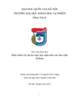 Tiểu luận khoa học phát triển các dự án máy học dựa trên các thư viện python 