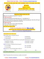 2021 2022   KSCL môn hóa lớp 12 lần 1   xuân phương   hà nội   fanpage giải bài tập hóa học 