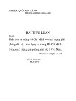 Phân tích tư tưởng hồ chí minh về cách mạng giải phóng dân tộc  vận dụng tư tưởng hồ chí minh trong cách mạng giải phóng dân tộc ở việt nam  