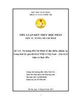 Tư tưởng Hồ Chí Minh về đặc điểm, nhiệm vụ trong thời kỳ quá độ lên CNXH ở Việt Nam – Giá trị lý luận và thực tiễn