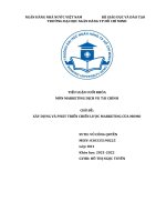 TIỂU LUẬN CUỐI KHÓA môn MARKETING DỊCH vụ tài CHÍNH CHỦ đề xây DỰNG và PHÁT TRIỂN CHIẾN lược MARKETING của MOMO 
