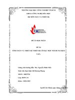 ĐỒ án học PHẦN đề tài TÍNH TOÁN và THIẾT kế THIẾT bị cô đặc một nồi DUNG DỊCH cacl2 