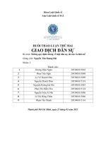 BUỔI THẢO LUẬN THỨ HAI GIAO DỊCH dân sự 