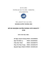 TIỂU LUẬN NHƯỢNG QUYỀN THƯƠNG HIỆU ĐỀ ÁN NHƯỢNG QUYỀN PHÒNG GYM GRAVITY GYM
