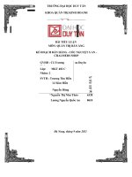 TIỂU LUẬN MÔN QUẢN TRỊ BÁN HÀNG KẾ HOẠCH BÁN HÀNG – CỐC NGUYỆT SAN – CHALMERS SHOP