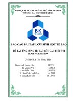 BÁO CÁO BÀI TẬP LỚN SINH HỌC TẾ BÀO ĐỀ TÀI ỨNG DỤNG TẾ BÀO GỐC VÀO ĐIỀU TRỊ BỆNH PARKINSON