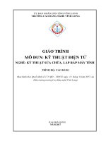 Giáo trình Kỹ thuật điện tử (Nghề Kỹ thuật sửa chữa, lắp ráp máy tính): Phần 1 - CĐ nghề Vĩnh Long