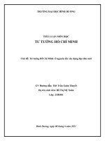 TIỂU LUẬN môn học tư TƯỞNG hồ CHÍ MINH chủ đề tư tưởng hồ chí minh về nguyên tắc xây dựng đạo đức mới 