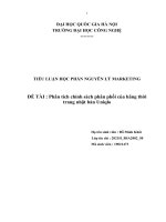 TIỂU LUẬN  NGUYÊN lý MARKETING phân tích chính sách phân phối của hãng thời trang nhật bản uniqlo 