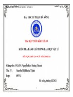 BÀI tập CUỐI kì BT số 13 KIỂM TRA ĐÁNH GIÁ TRONG dạy học vật lí (xây DỰNG 2 bài tập+ 8 câu TRẮC NGHIỆM ) 