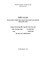 TIỂU LUẬN đề tài PHÁT TRIỂN DU LỊCH tâm LINH tại THÀNH PHỐ CHÍ LINH 