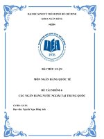 TIỂU LUẬN môn NGÂN HÀNG QUỐC tế đề tài NHÓM 4 các NGÂN HÀNG nước NGOÀI tại TRUNG QUỐC 