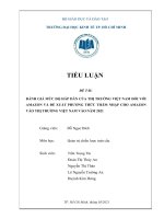 ĐÁNH GIÁ mức độ hấp dẫn của THỊ TRƯỜNG VIỆT NAM đối với AMAZON và đề XUẤT PHƯƠNG THỨC THÂM NHẬP CHO AMAZON vào THỊ TRƯỜNG VIỆT NAM vào năm 2021 