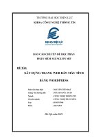 BÁO CÁO CHUYÊN ĐỀ HỌC PHẦN PHẦN MỀM MÃ NGUỒN MỞ ĐỀ TÀI XÂY DỰNG TRANG WEB BÁN MÁY TÍNH BẰNG WORDPRESS