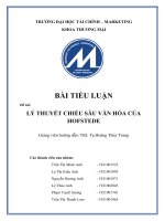 TIỂU LUẬN đề tài lý THUYẾT CHIỀU sâu văn hóa của HOFSTEDE 