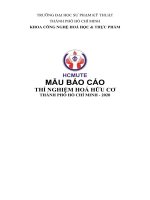 MẪU báo cáo THÍ NGHIỆM HOÁ hữu cơ 