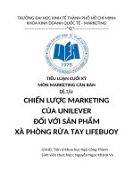 CHIẾN lược MARKETING của UNILEVER đối với sản PHẨM xà PHÒNG rửa TAY LIFEBUOY 
