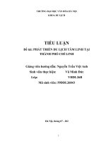 TIỂU LUẬN đề tài PHÁT TRIỂN DU LỊCH tâm LINH tại THÀNH PHỐ CHÍ LINH 