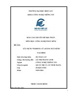BÁO CÁO CHUYÊN ĐỀ HỌC PHẦN MÔN HỌC CÔNG NGHỆ PHẦN MỀM ĐỀ TÀI XÂY DỰNG WEBSITE CỬA HÀNG MẮT KÍNH