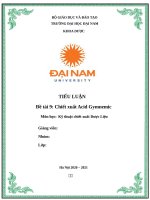 TIỂU LUẬN đề tài 9 chiết xuất acid gymnemic 