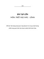 Tiểu luận triết học mác lênin: Vận dụng sáng tạo 6 cặp phạm trù và quy luật lượng chất trong quá trình học tập và phát triển bản thân