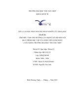 TÌM HIỂU tầm ẢNH HƯỞNG của MẠNG xã hội đối với QUÁ TRÌNH học tập của SINH VIÊN năm NHẤT các KHOA TRƯỜNG đại học THỦ dầu một 