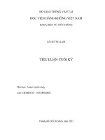 TIỂU LUẬN CUỐI kỳ môn học anten truyền sóng phân tích các đặc tính của anten và áp dụng cho anten parabol 