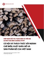 HIỆP ĐỊNH ĐỐI TÁC TOÀN DIỆN VÀ TIẾN BỘ XUYÊN THÁI BÌNH DƯƠNG CPTPP: CƠ HỘI VÀ THÁCH THỨC VỚI NGÀNH CHẾ BIẾN,  XUẤT KHẨU GỖ VÀ SẢN PHẨM GỖ CỦA VIỆT NAM