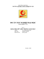 ĐỒ án tốt NGHIỆP đại học chuyên ngành CNTT đề tài KHAI PHÁ dữ LIỆU TRONG GIÁO dục 