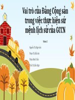 Vai trò của Đảng Cộng sản trong việc thực hiện sứ mệnh lịch sử của GCCN