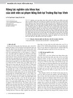 Năng lực nghiên cứu khoa học của sinh viên sư phạm tiếng Anh tại Trường Đại học Vinh