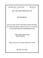 Quản lý nhà nước về sử dụng nguồn vốn ODA của nhật bản trong lĩnh vực đầu tư xây dựng cơ bản trên địa bàn thành phố hà nội   tóm tắt luận văn (bùi thị khanh) 