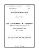 Quản lý văn bản điện tử tại UBND quận hoàn kiếm, thành phố hà nội (tóm tắt) 