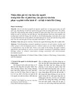 Nhận diện giá trị văn hóa tộc người trong bảo tồn và phát huy các giá trị văn hóa phục vụ phát triển kinh tế - xã hội ở tỉnh Hà Giang
