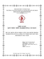 PHÂN TÍCH CHIẾN lược sản PHẨM TRONG MARKETING 4p của CÔNG TY TNHH NHÀ máy BIA HEINEKEN VIỆT NAM 
