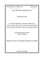 Tổ chức phổ biến, giáo dục pháp luật cho cán bộ, công chức cơ quan hành chính nhà nước huyện phúc thọ, thành phố hà nội (tóm tắt) 