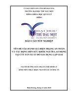 Đánh giá hiện trạng an toàn và tác động đến sức khỏe người lao động tại công ty sản xuất đồ gia dụng lập giai  