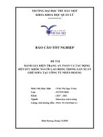 Đánh giá hiện trạng an toàn và tác động đến sức khỏe người lao động trong sản xuất ghế sofa tại công ty nhân hoàng  