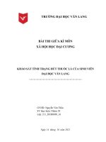 tiểu luận khảo sát tình trạng hút thuốc lá của sinh viên trường đại học Văn Lang