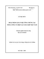 Hoạt động quan hệ công chúng tại tổng công ty điện lực dầu khí việt nam  tóm tắt (lê thị thúy) 