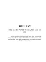 Tiểu luận cao học   môn báo CHÍ TRUYỀN THÔNG và dư LUẬN xã hội