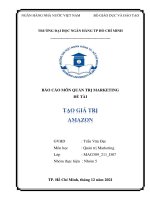 BÁO CÁO MÔN QUẢN TRỊ MARKETING ĐỀ TÀI TẠO GIÁ TRỊ AMAZON
