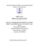 TIỂU LUẬN CHẾ độ kết hôn TRONG LUẬT hôn NHÂN và GIA ĐÌNH VIỆT NAM  lý LUẬN và THỰC TIỄN 