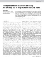 Thái độ của sinh viên đối với việc làm bài tập đọc hiểu tiếng Anh sử dụng MS Forms trong MS Teams